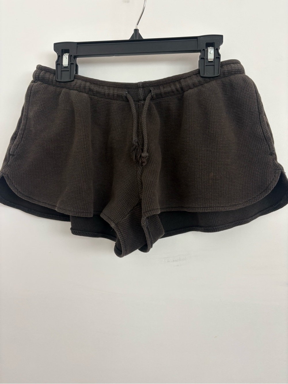 Brandy Melville Dark Brown Waffle Knit Layered Athletic Shorts